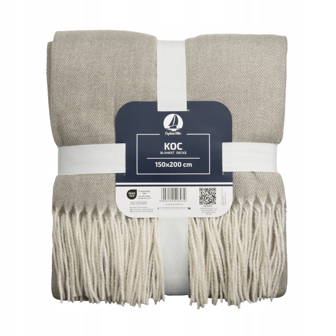 Deka s třásněmi Měkká a stylová, Ideální pro chladné večery Šedá 150x200