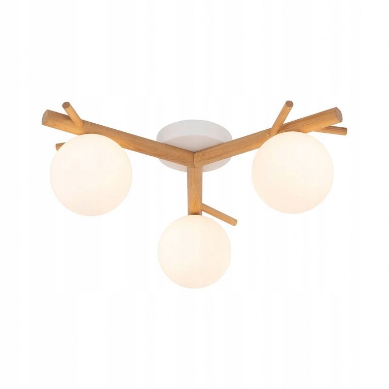 TK-Lighting SHERON WHITE LAMPA SUFITOWA 3 PŁ PLAFON DREWNO BIAŁE KLOSZE Kod producenta 5308