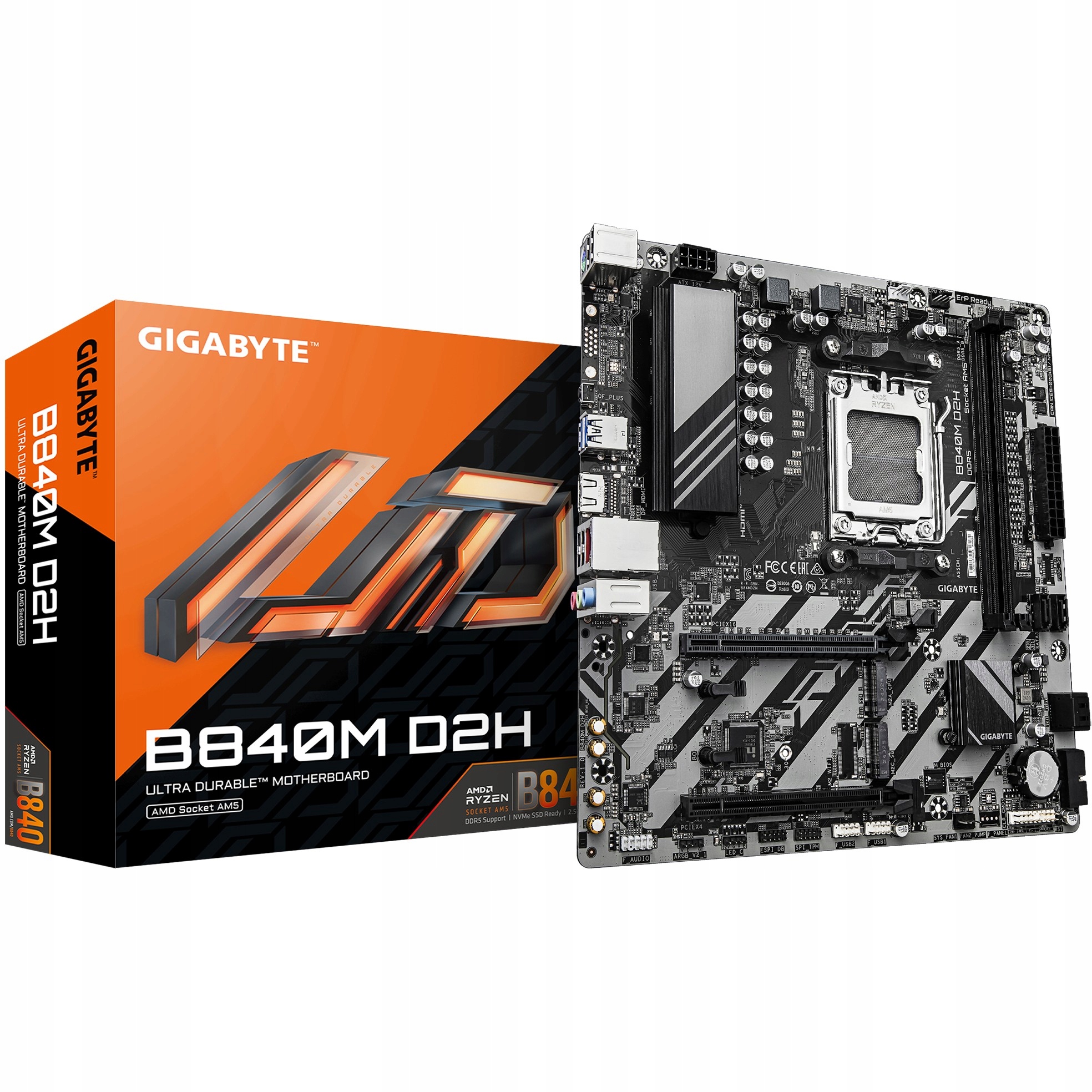 Gigabyte B840M D2H AM5 mATX DDR5 128GB Hdmi