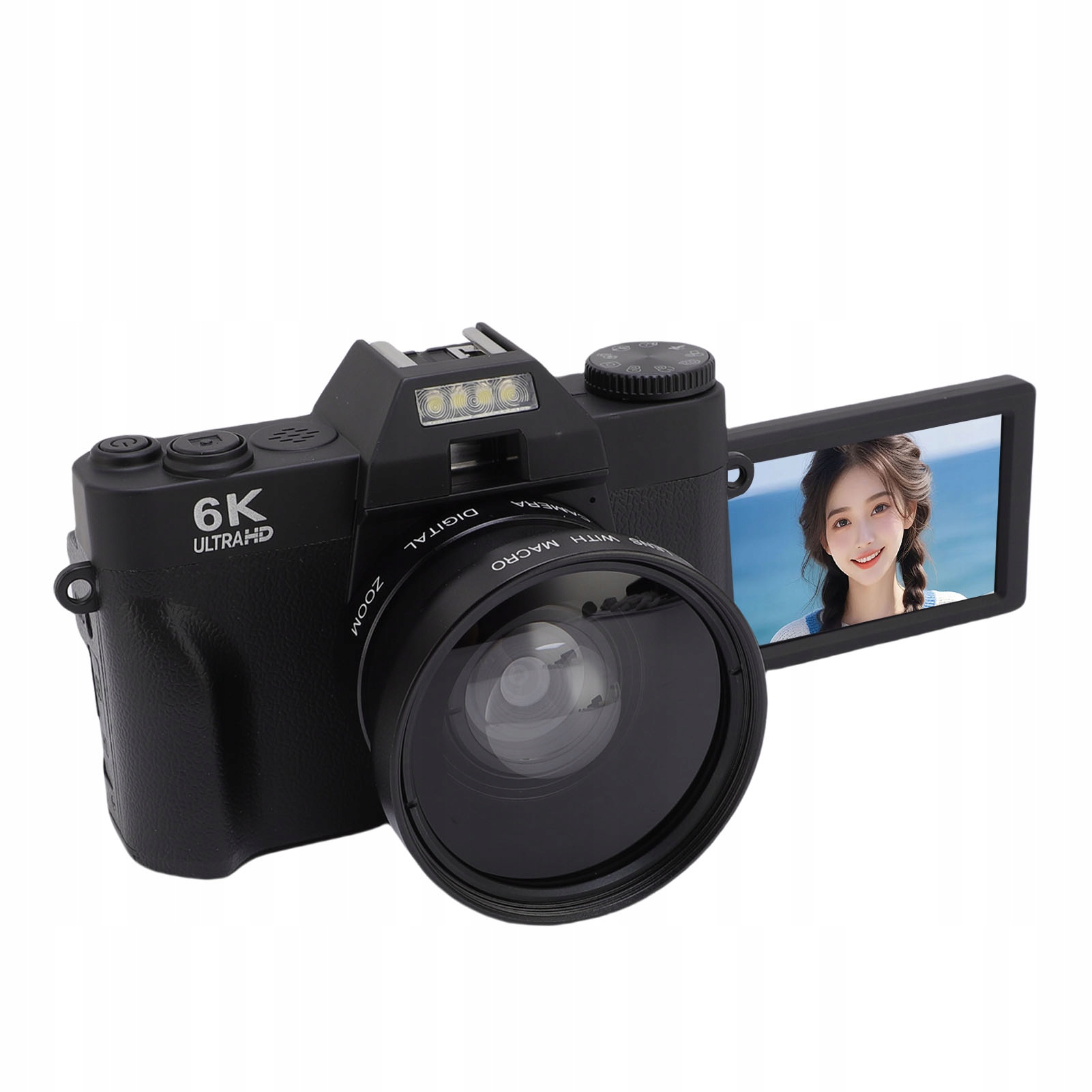 Aparat cyfrowy 6K Ultra Hd 64MPautofokus Kamer Vlog 16-krotny zoom Wifi