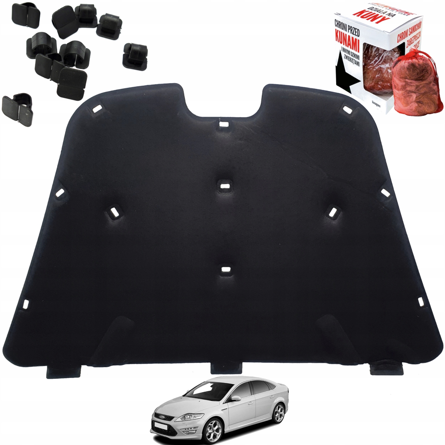 Odhlučnění masky Izolace podložka Ford Mondeo MK4 07-14r sponky Odstrašovač