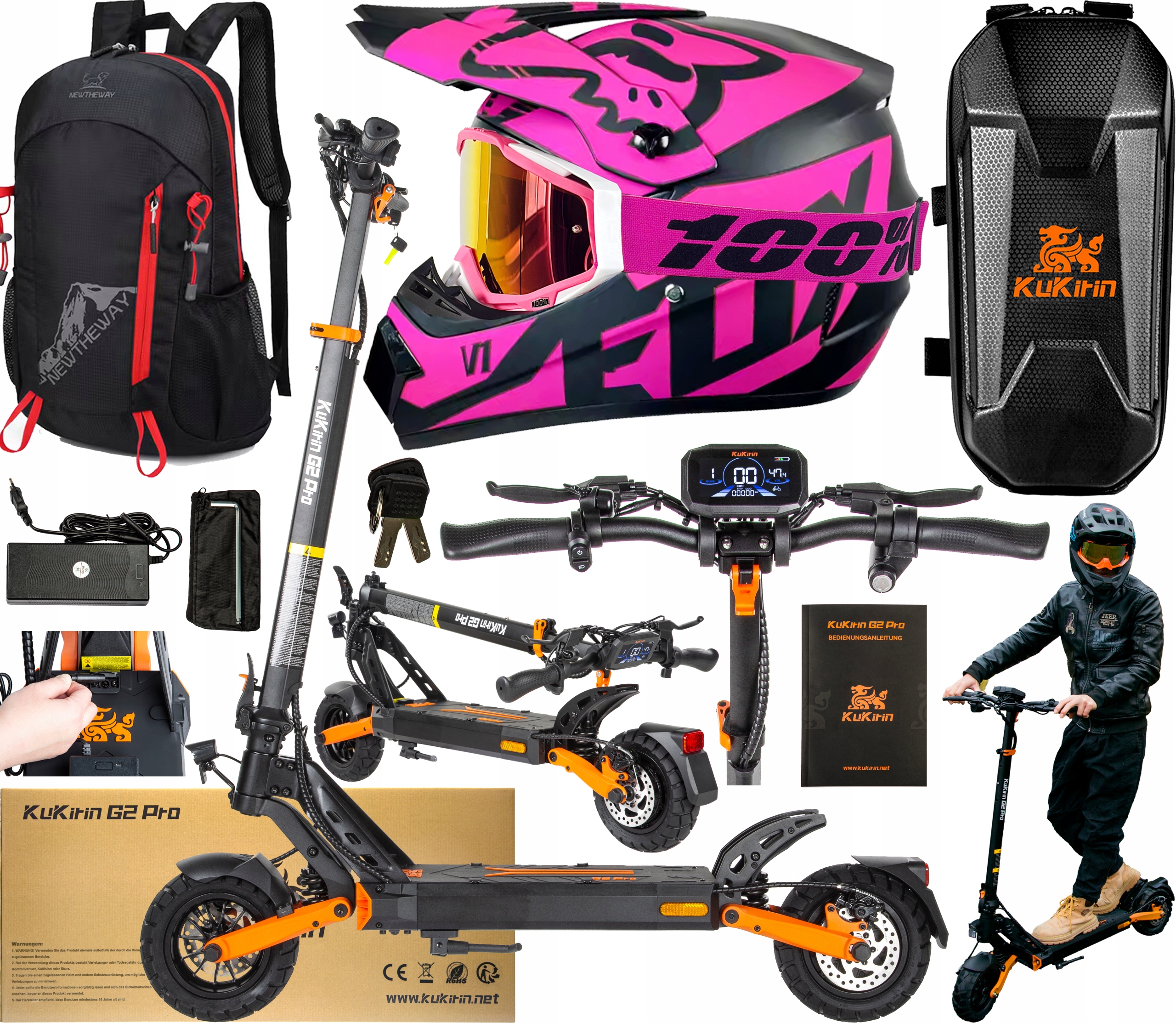 Elektrické koloběžky KuKirin G2 Pro-ABE 500W 20KM/H 48V 15.6Ah 65KM 9" Pl