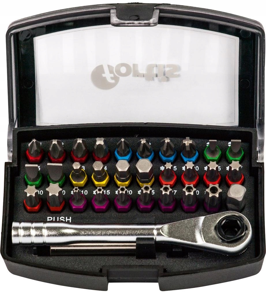 Sada smíšených bitů s ráčnou 32-dílná Fortis
