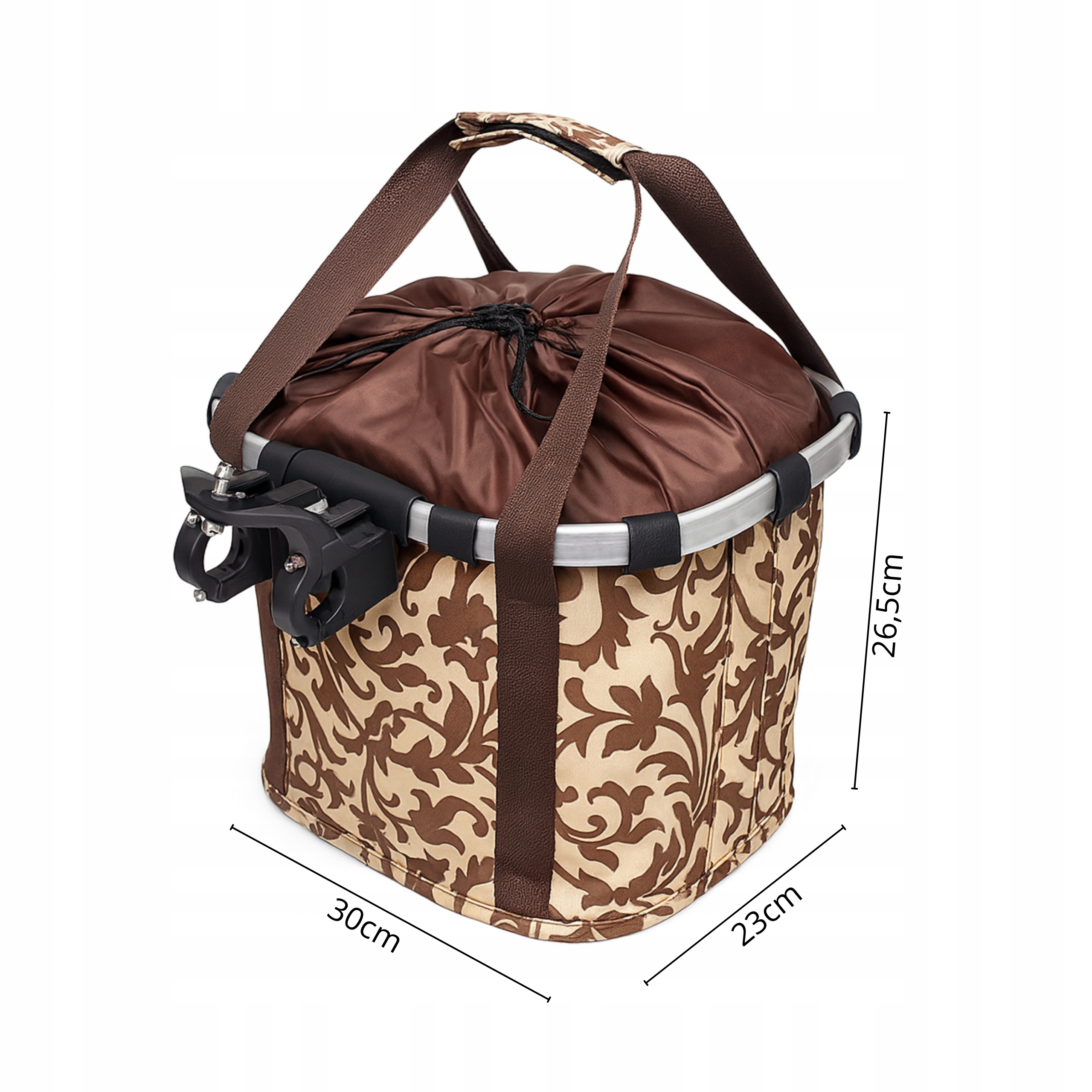 KOSZ ROWEROWY NA KIEROWNICĘ PRZEDNI Z MOCOWANIEM SKŁADANY TORBA 2W1 BRĄZ Marka Gearox