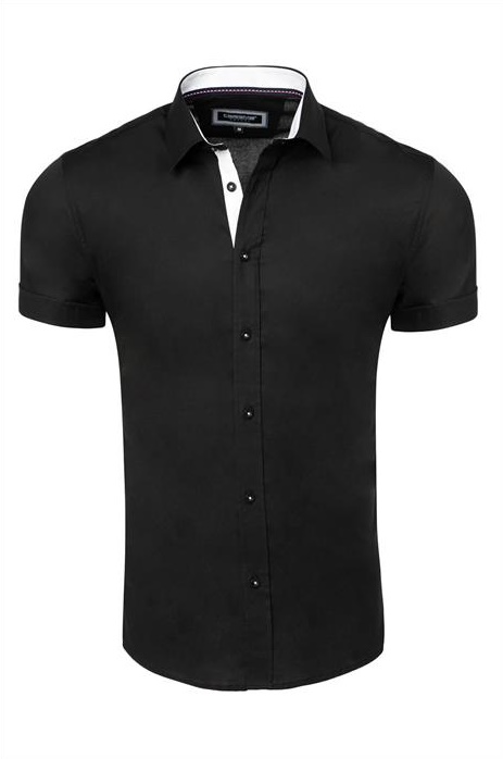 Pánská Klasická Hladká Košile Černá S