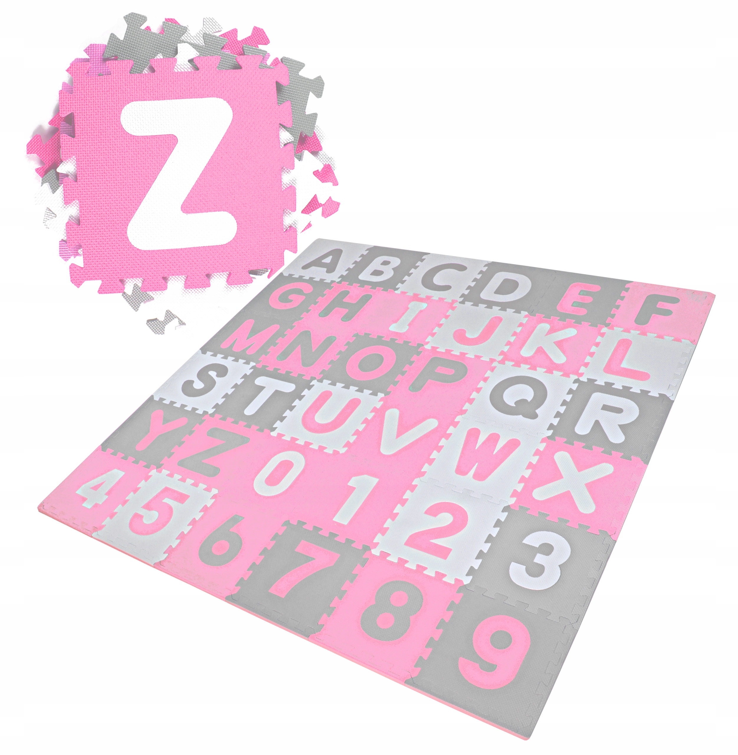 

Duża Mata Puzzle Piankowe 36EL Eva 180x180 Alfabet