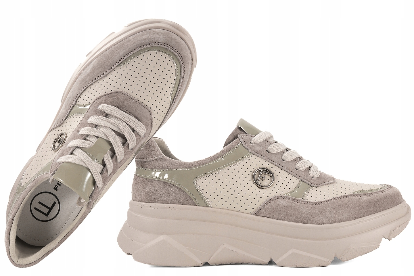 Filippo DP6108 Dámské Polobotky Tenisky Na Platformě, Kožené, béžové 41