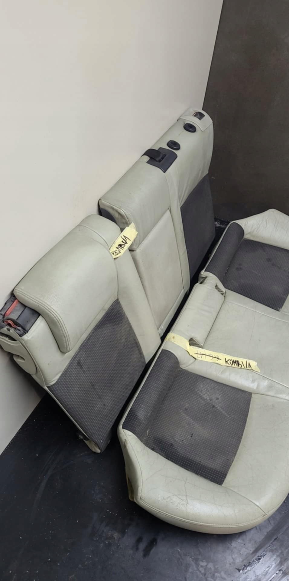hinten Sitz heck SAAB 93 9-3 II BIALO schwarze Halbleder KOMBI