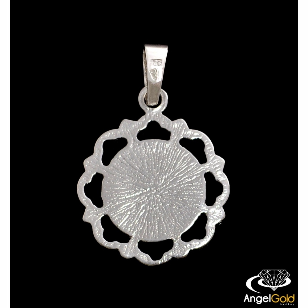 SREBRNY MEDALIK OZDOBNY Z MATKĄ BOSKĄ PRÓBA 925 Rodzaj Srebrne