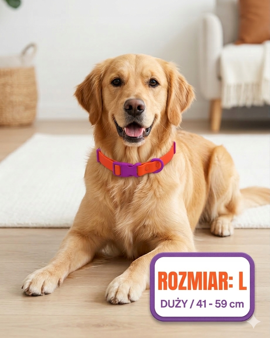 Levně Voděodolný obojek pro psa Velikost L Regulovatelný Odolný Oranžový Pvc