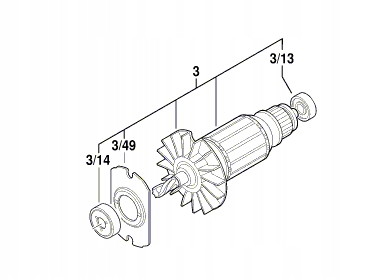 ORYGINALNY WIRNIK BOSCH DO WIERTARKI GBH 2-28 F GBH 2-28 DV GBH 2-28 DFV Pasuje do modelu GBH 2-28 DFV