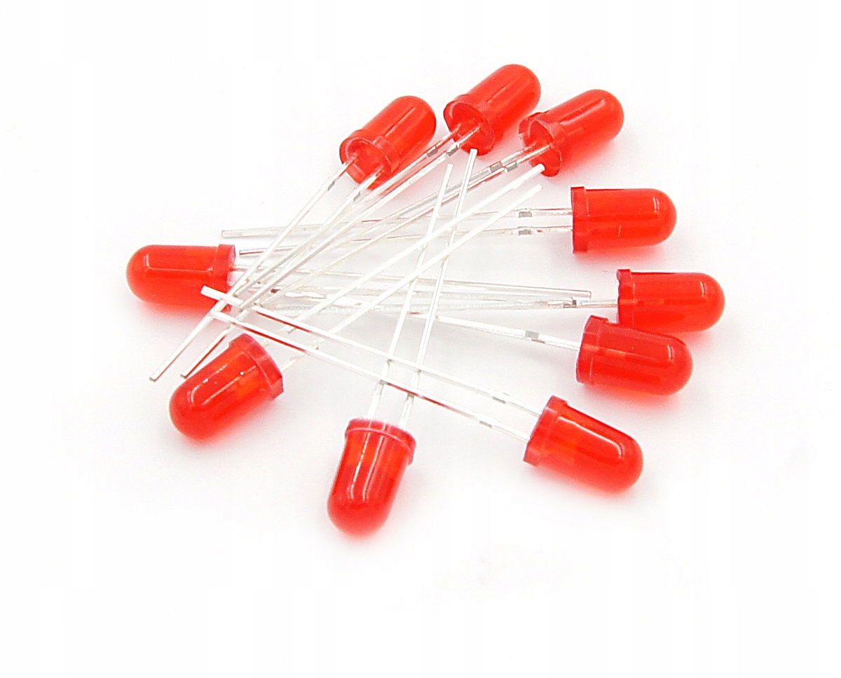 

10x Dioda Led 5mm dyfuzyjna 10szt Arduino Czerwona