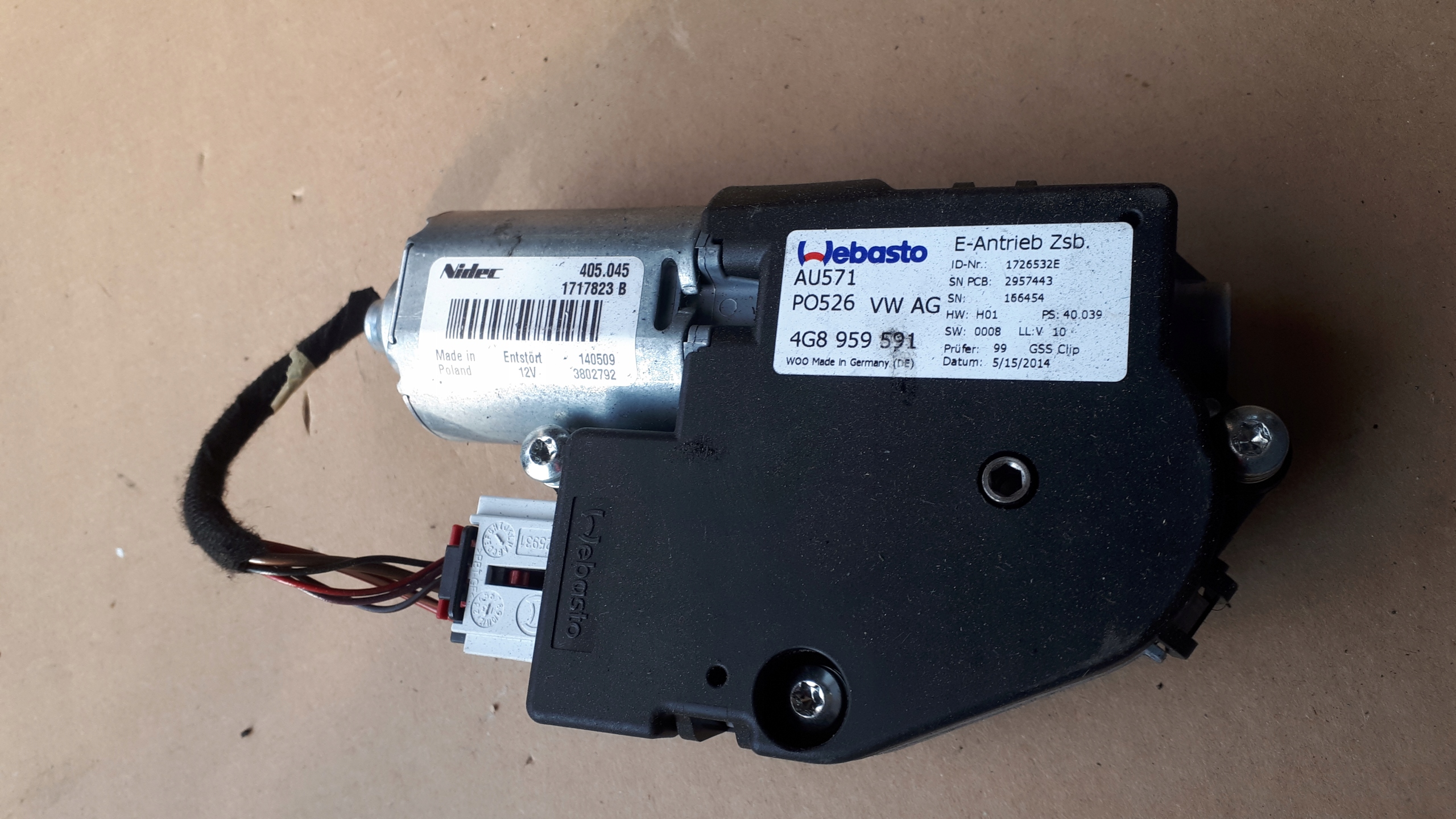 A6 C7 4G Motor Schiebedach 4G8959591 A7 S7 S6