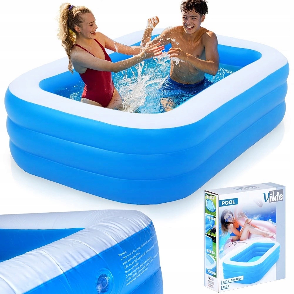 Basen Ogrodowy Dmuchany Pompowany Mały dla Dzieci Vilde 170 x 115 x 47 cm
