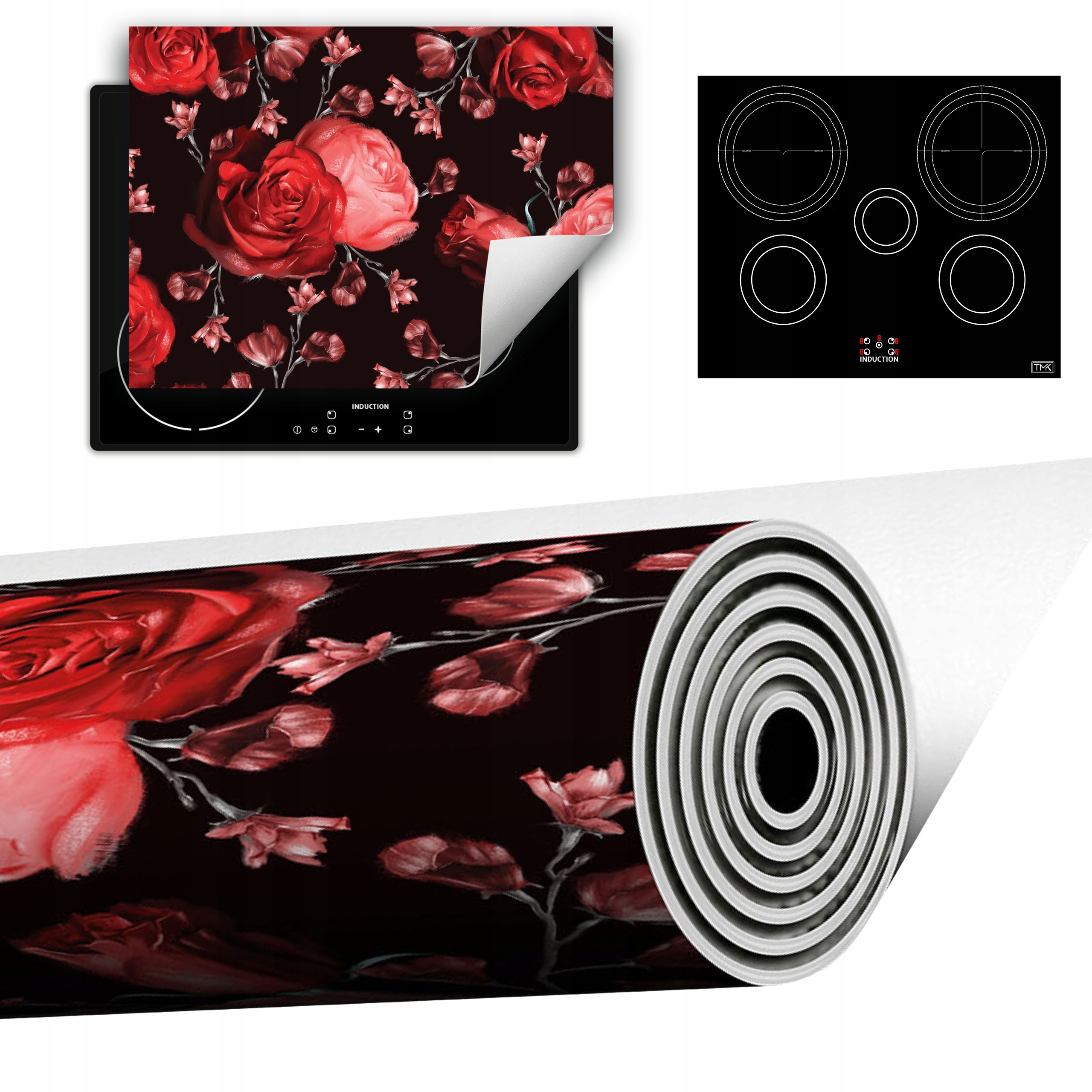 Vinylová Podložka Do Kuchyně Více Místa 70x52 černá růže