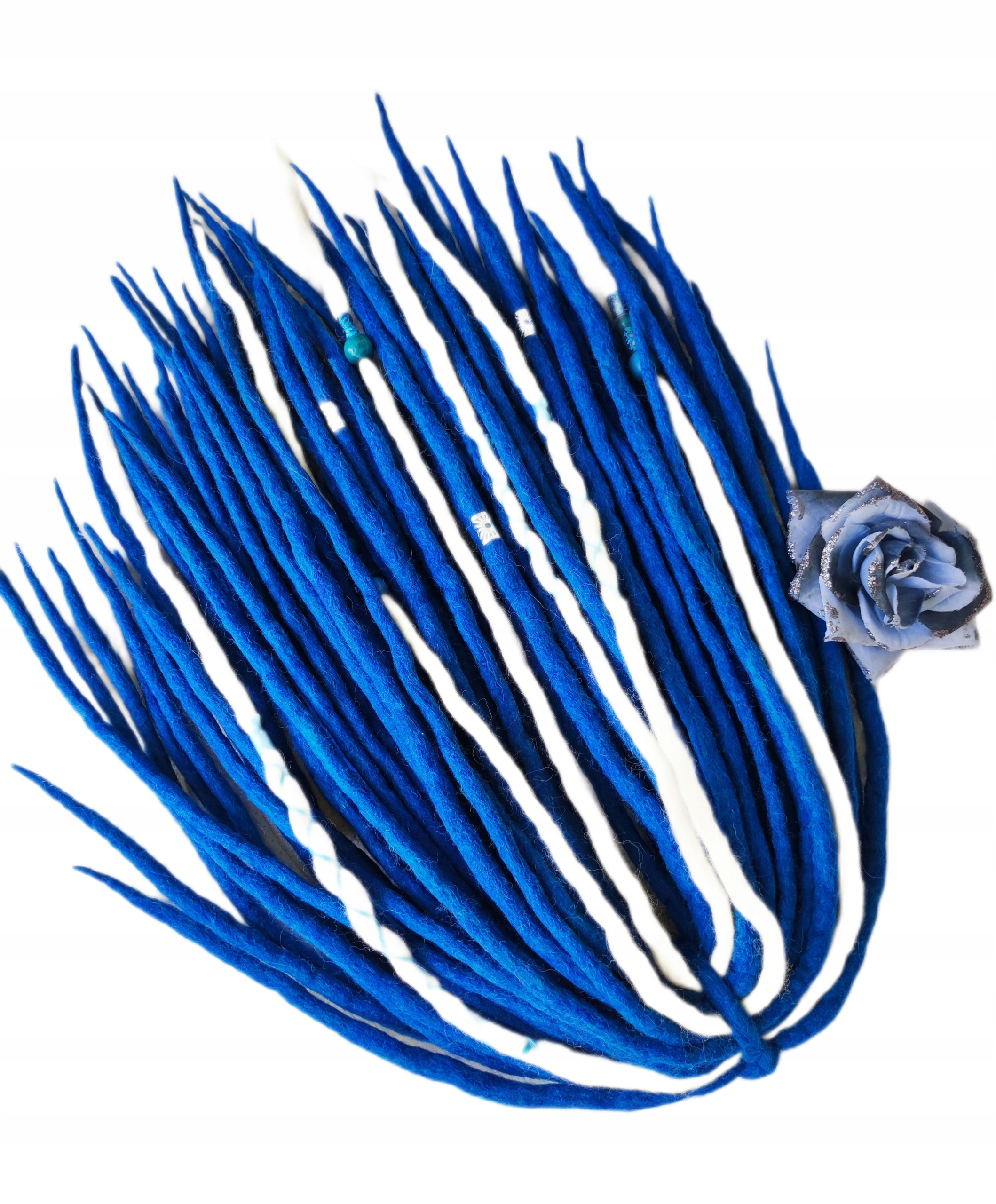 Dredloky Dredy vlněné, modré blond, Zimní Nebe, 40 kusů