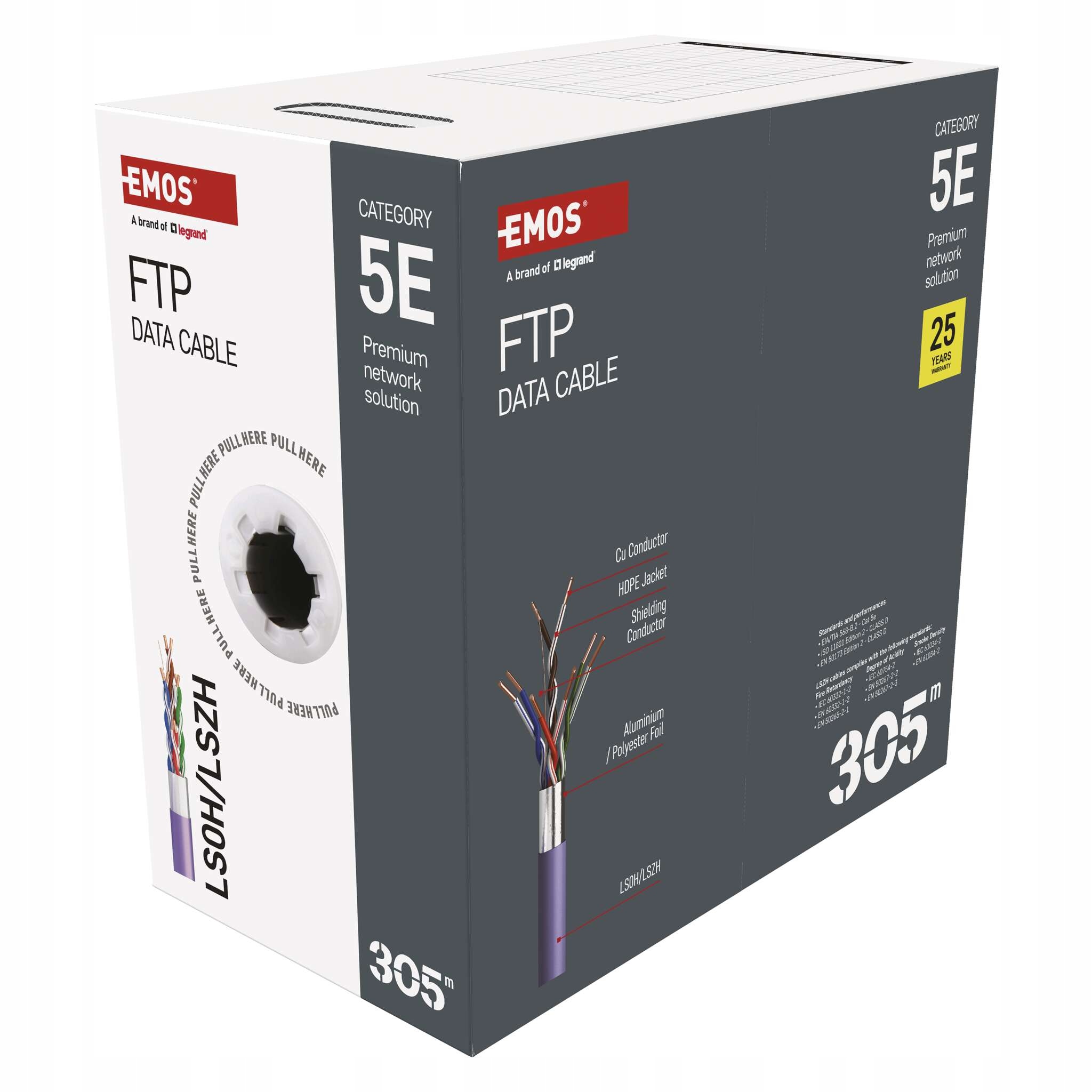 Emos Ftp kabel Cat5e Lszh 305 m S9222