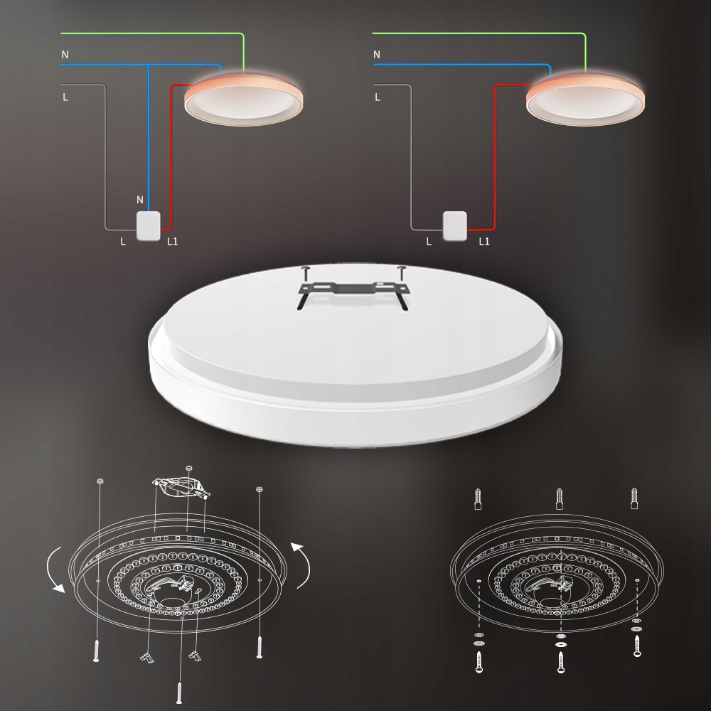 AQARA T1M INTELIGENTNA LAMPA SUFITOWA OŚWIETLENIE LED RGBIC ZIGBEE MATTER Zasilanie sieciowe