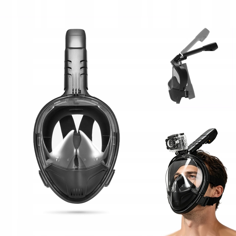 Maska do Nurkowania Snorkelingu Zawiera Stojak GoPro Pełnotwarzowa L/XL