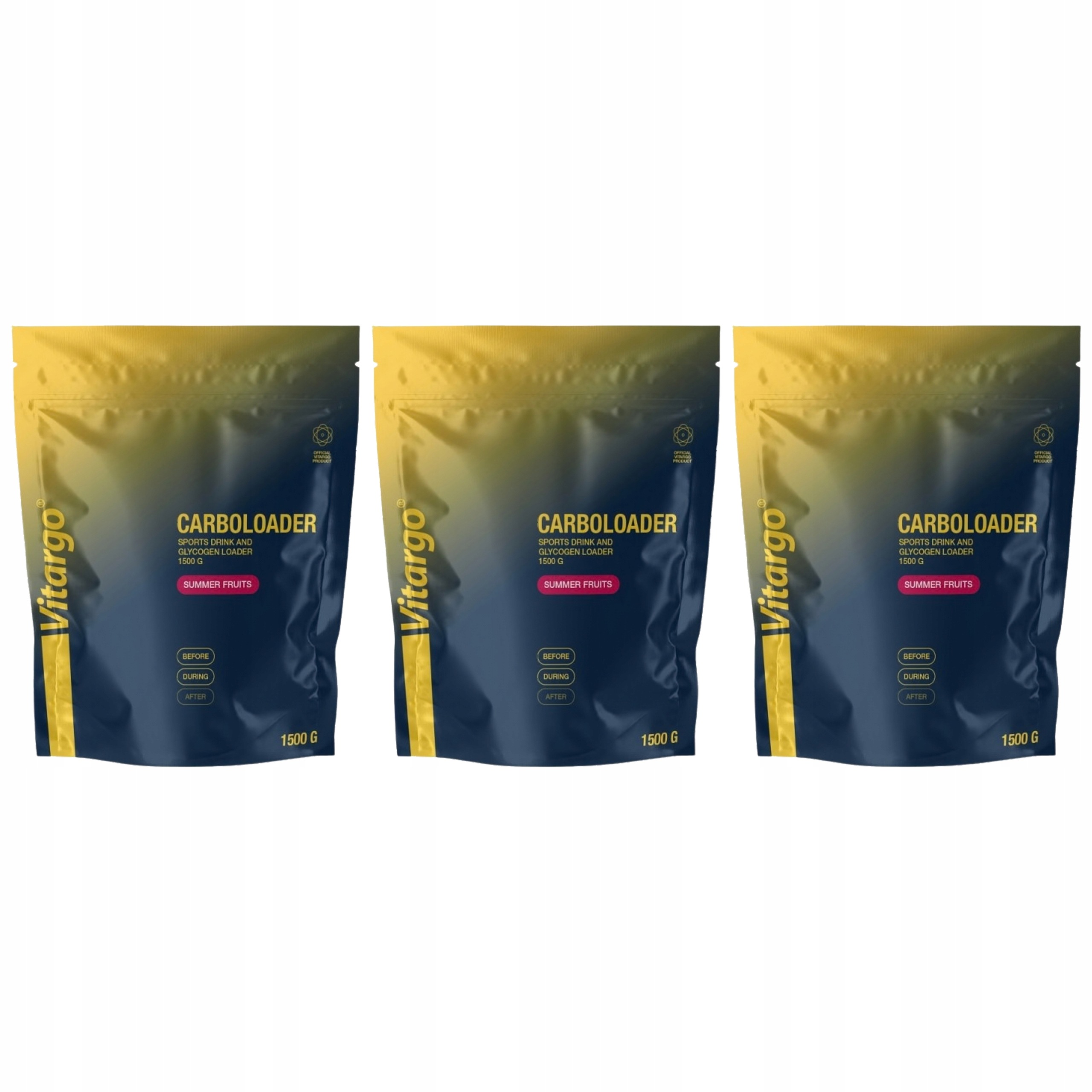 3x Sacharidy Vitargo Carboloader 1500 g Energie Trénink Ovocný prášek
