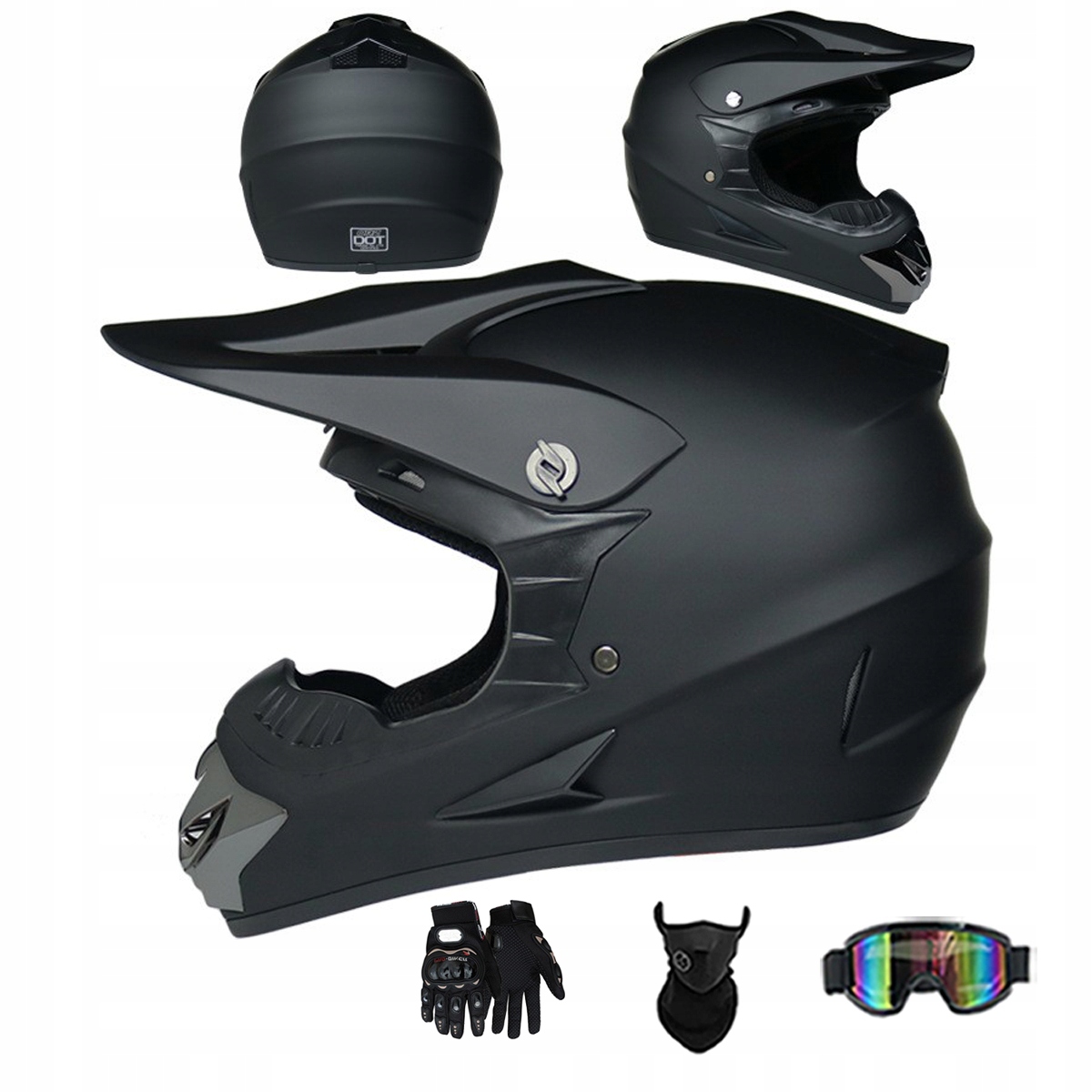 Motocyklová Přilba Lehká Enduro Quada Brýle Rukavice Maska XL