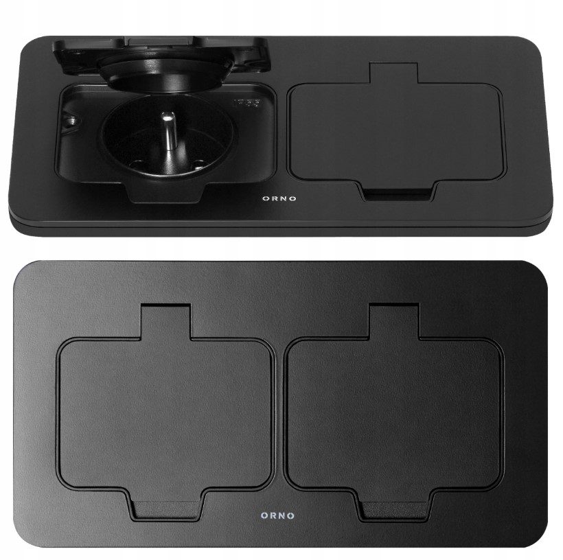 Orno Gniazdo nablatowe wpuszczane chowane v blat voděodolné IP55 černé