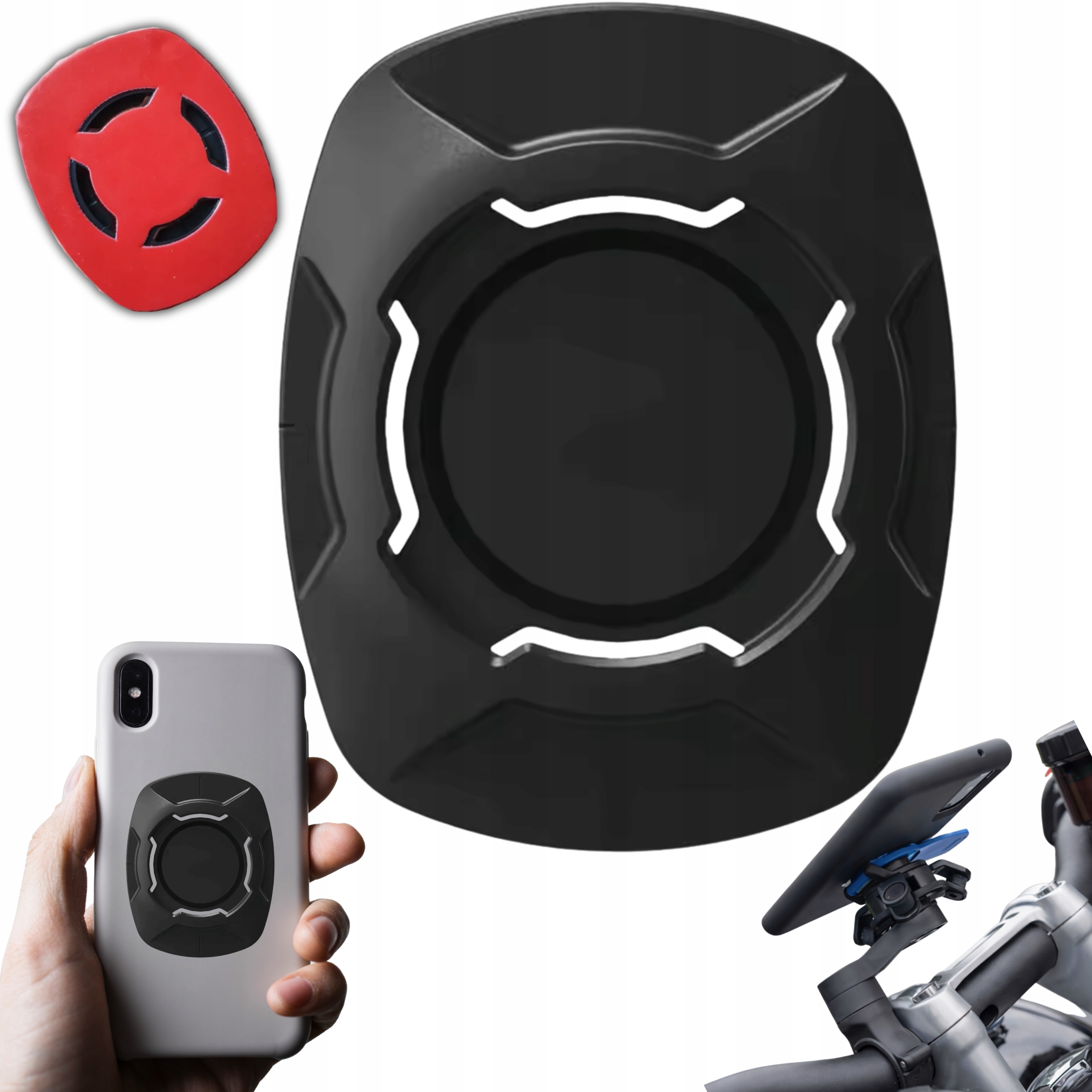 PauEr UNIWERSALNY PRZYKLEJANY ADAPTER DO UCHWYTÓW TYPU QUAD LOCK NA TELEFON