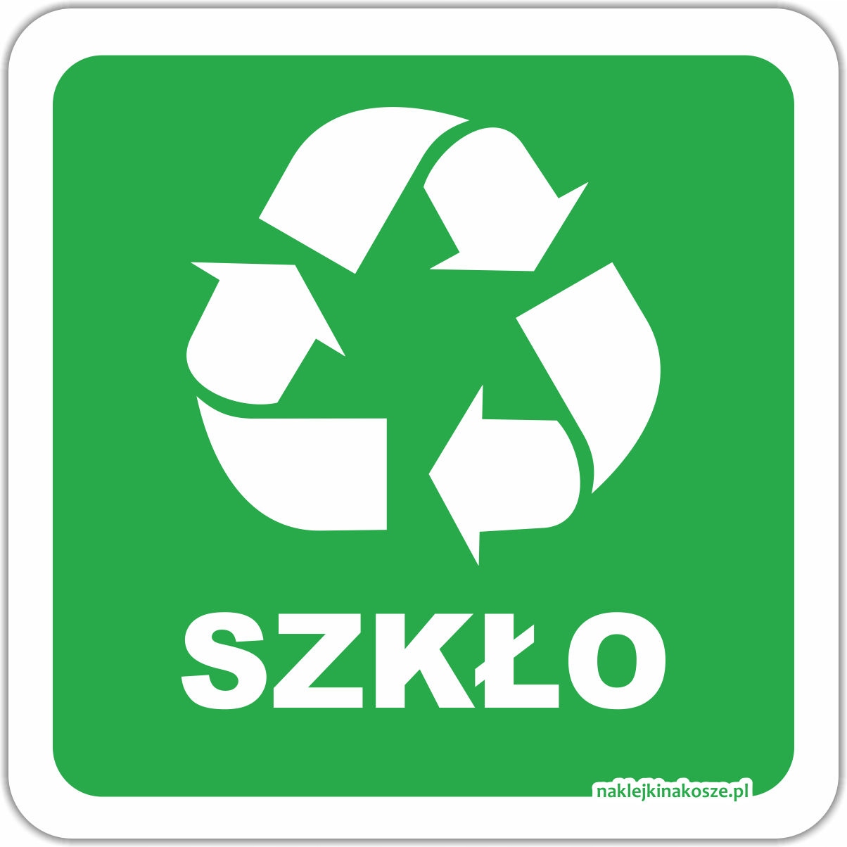 NAKLEJKA na kosz do SEGREGACJI SZKŁO 15 cm