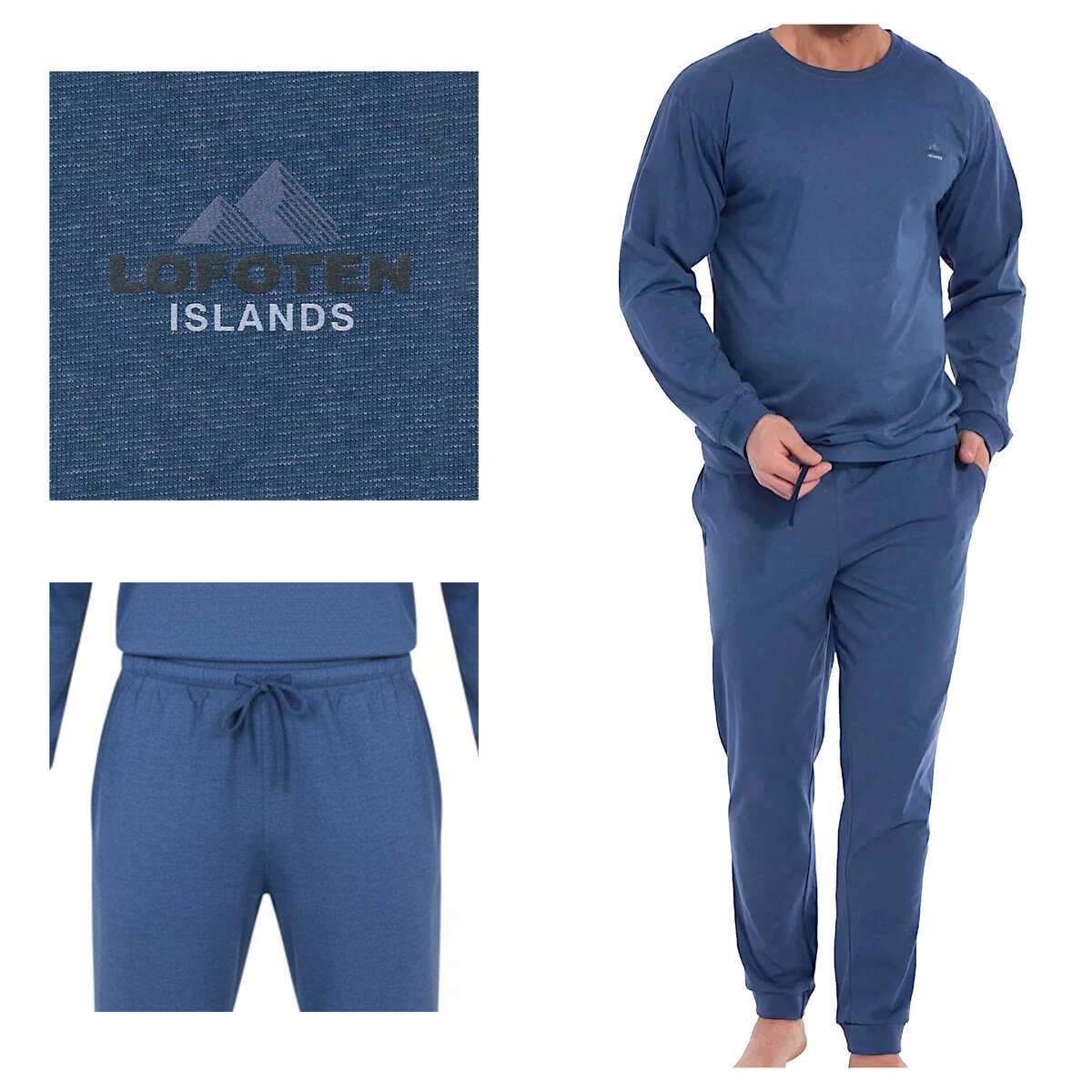 Cornette Pánské pyžamo bavlna s dlouhým rukávem Lofoten 2 322/288 jeans XL