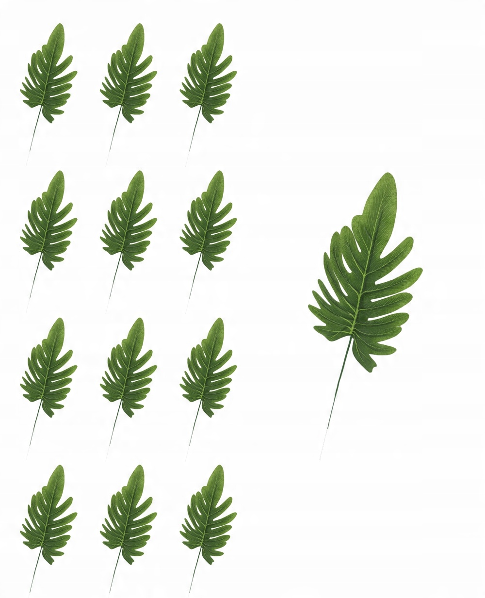 

Liść philodendron 12 sztuk sztuczny