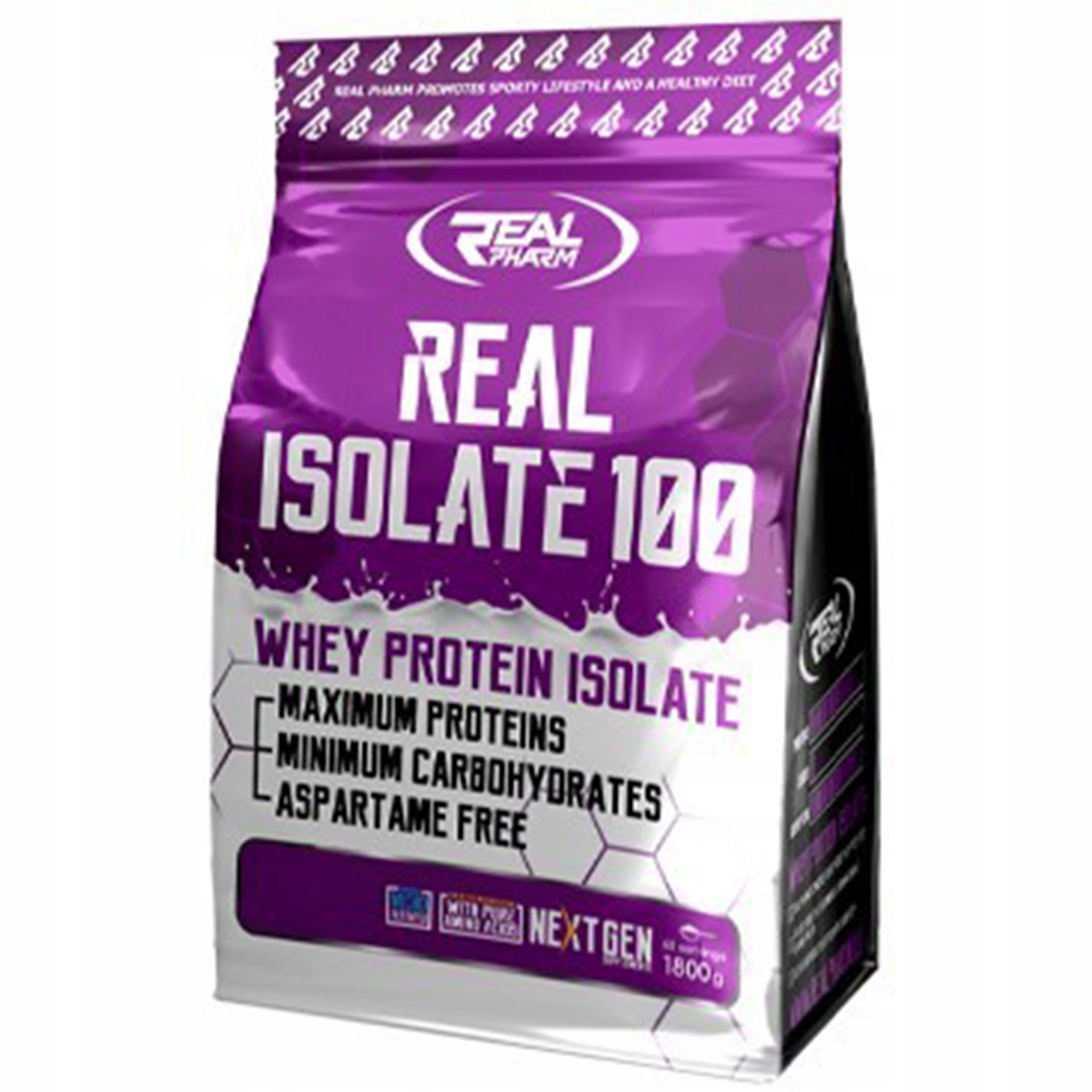 Proteinový izolát Real Pharm 1800 g Wpi Karamelový Doplněk Stravy Masa Svaly 60 porcí
