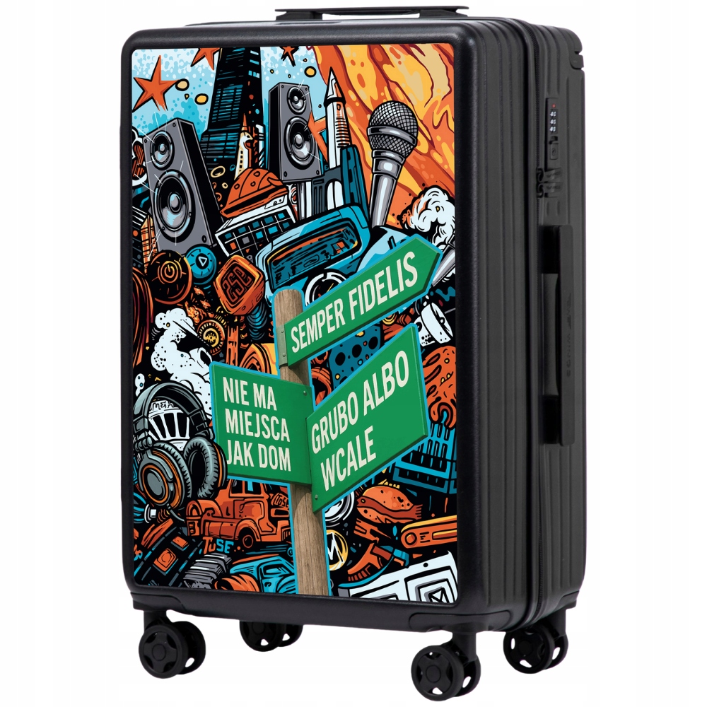 Střední kufr na kolečkách z Abs s číselným zámkem, cestovní zavazadlo Wings