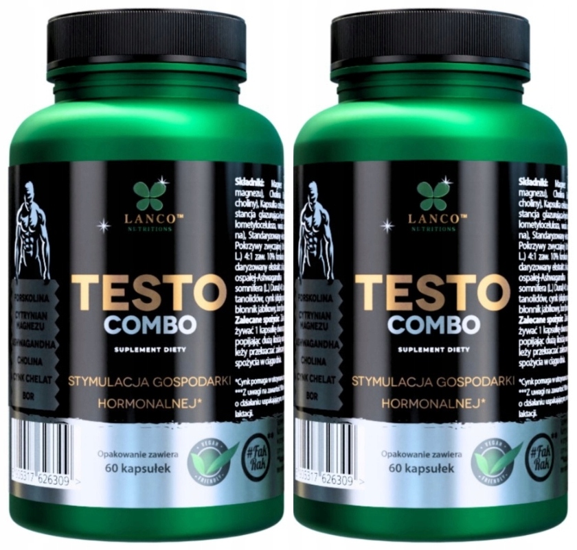 Sada 2 x – Testo Combo 60 kapslí, Lanco Nutritions