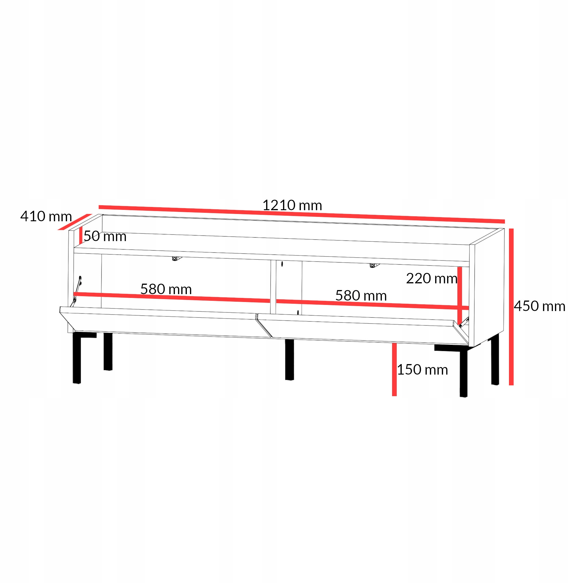 Szafka RTV stojąca Liam 120 Dąb Cremona