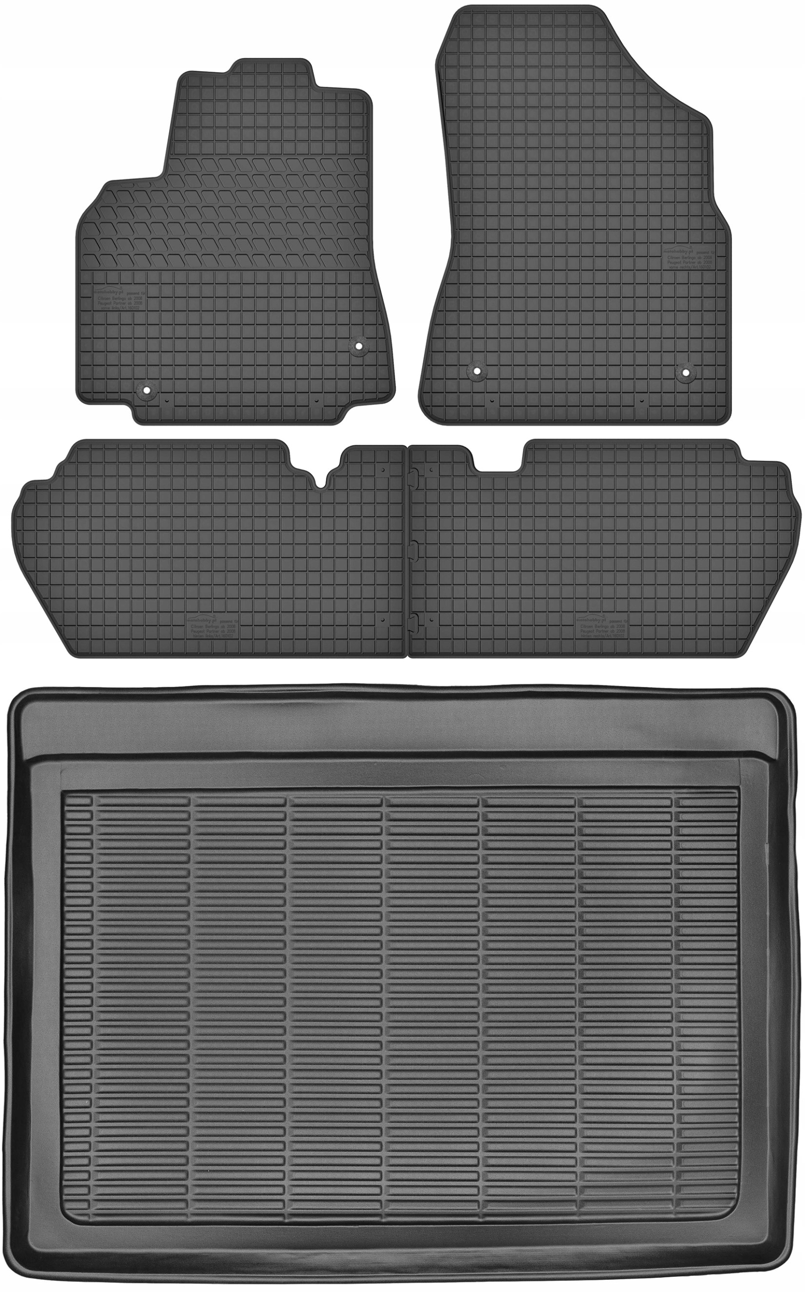 Peugeot Partner II Suv od roku 2008-2018 Set Koberce batožinový priestor