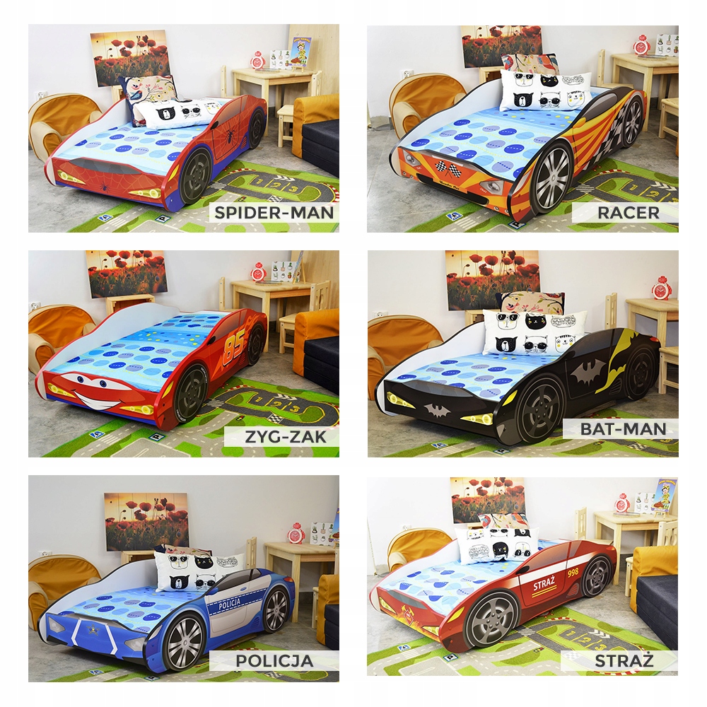 Łóżko dziecięce Samochód 70x140 auto 10 wzorów Kod producenta LDSAM70