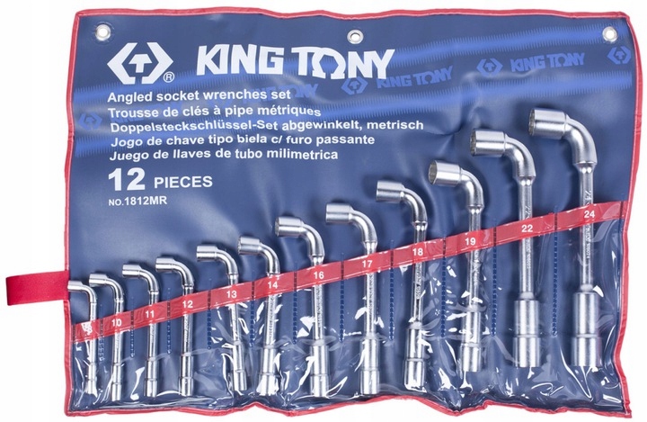 Kľúče Fajkové 8-24 mm 12ks 6/12k Sada Silné Puzdro King Tony 1812MR