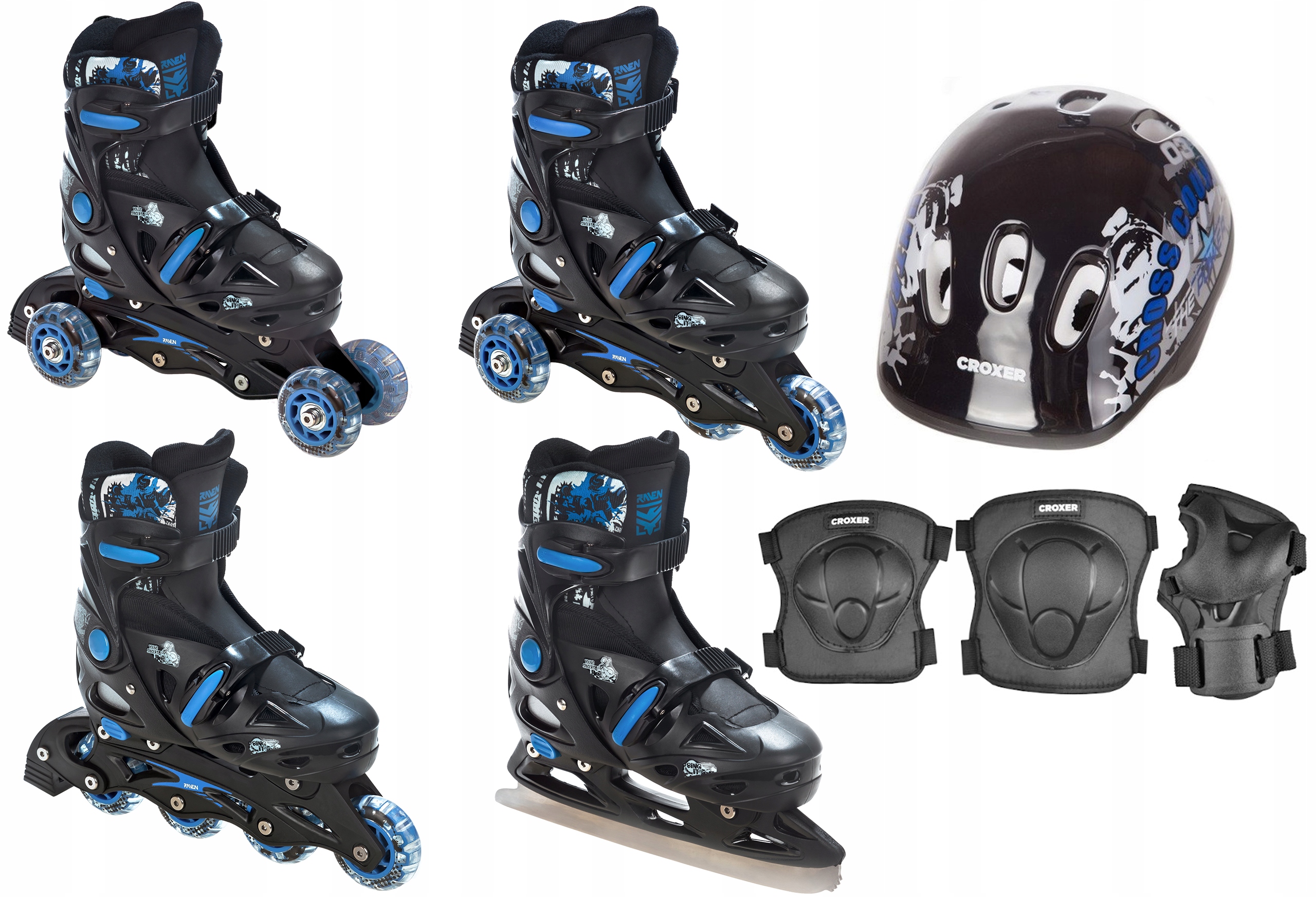 

Rolki Wrotki 4w1 Raven Singer Blue 29-32 ochran