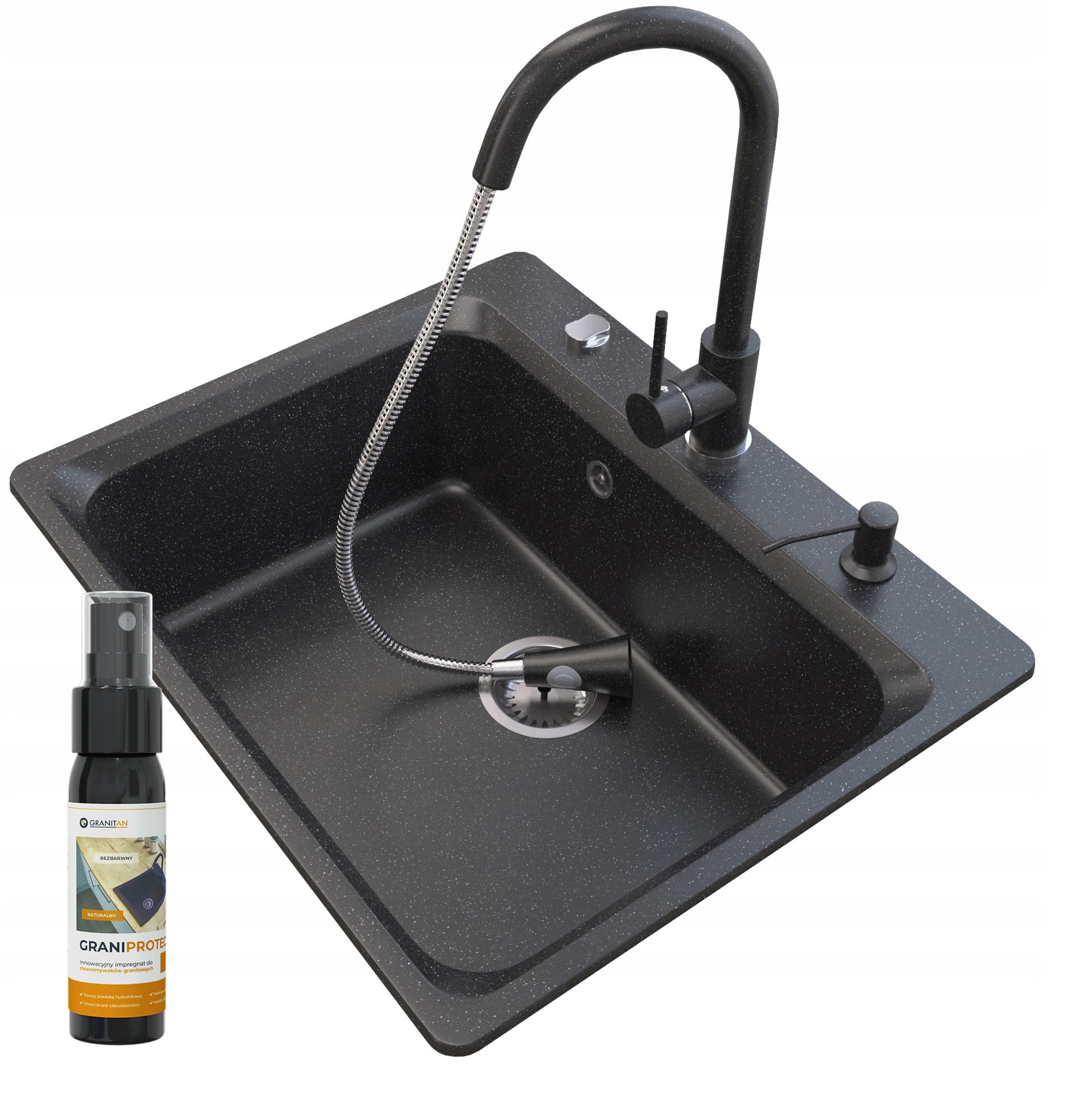 Granitový Dřez Jednokomorový Sifon Automat Zante