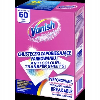 Levně Vanish Color Protect Ubrousky zachycující barvivo, 60 praní (30 ubrousků