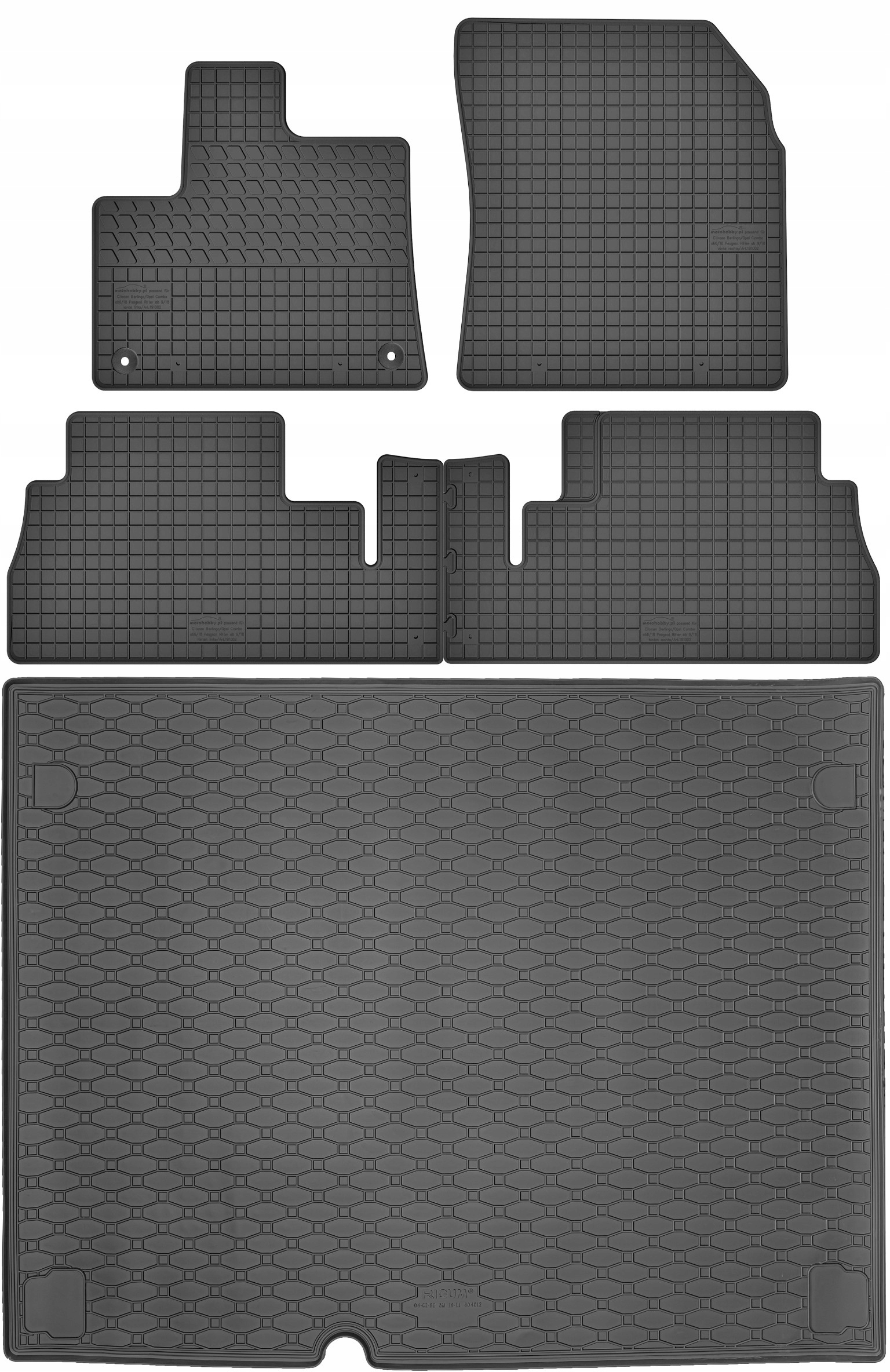 Citroen Berlingo III 5os krátky L1 2018- Sada Koberce batožinový priestor