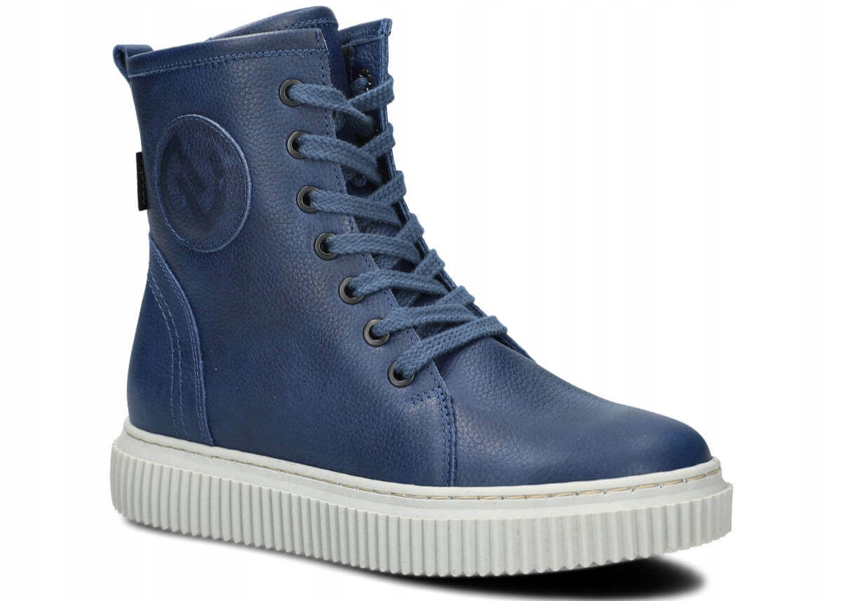 Nagaba 393 Tmavě Modrá – Pohodlné, Zateplené Dámské Kožené Boty