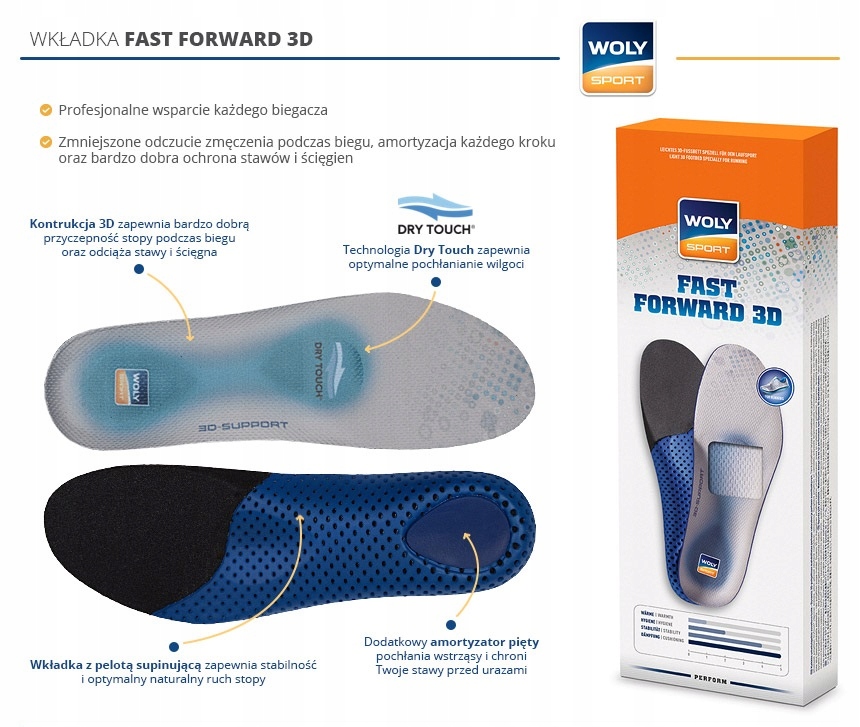 G754 NOWE WKŁADKI DO BUTÓW BIEGOWYCH WOLY SPORT 38 Marka inna