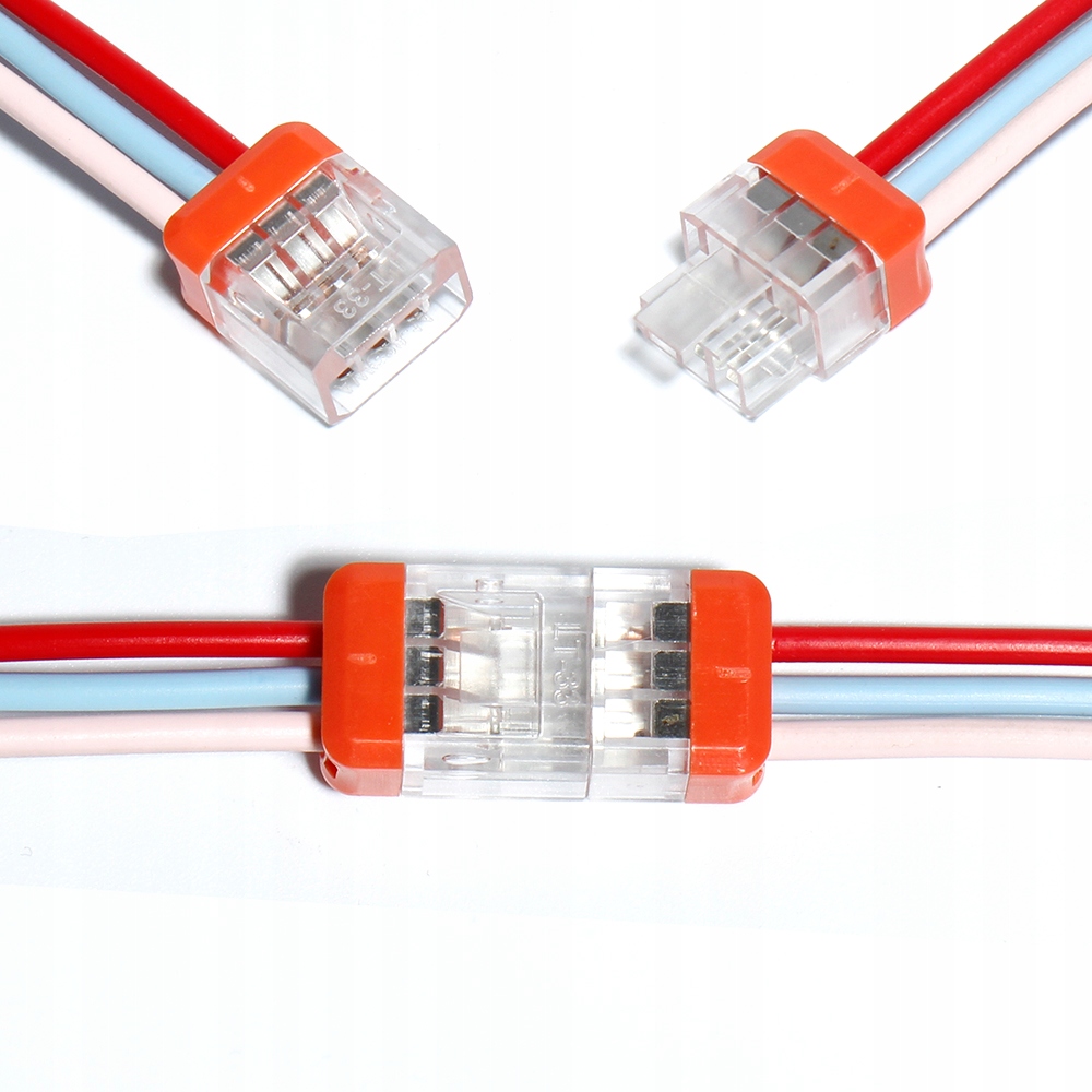 Szybkozłączka drut linka ZŁĄCZKA 3x3 50szt Przekrój żyły 0.08-4 mm²