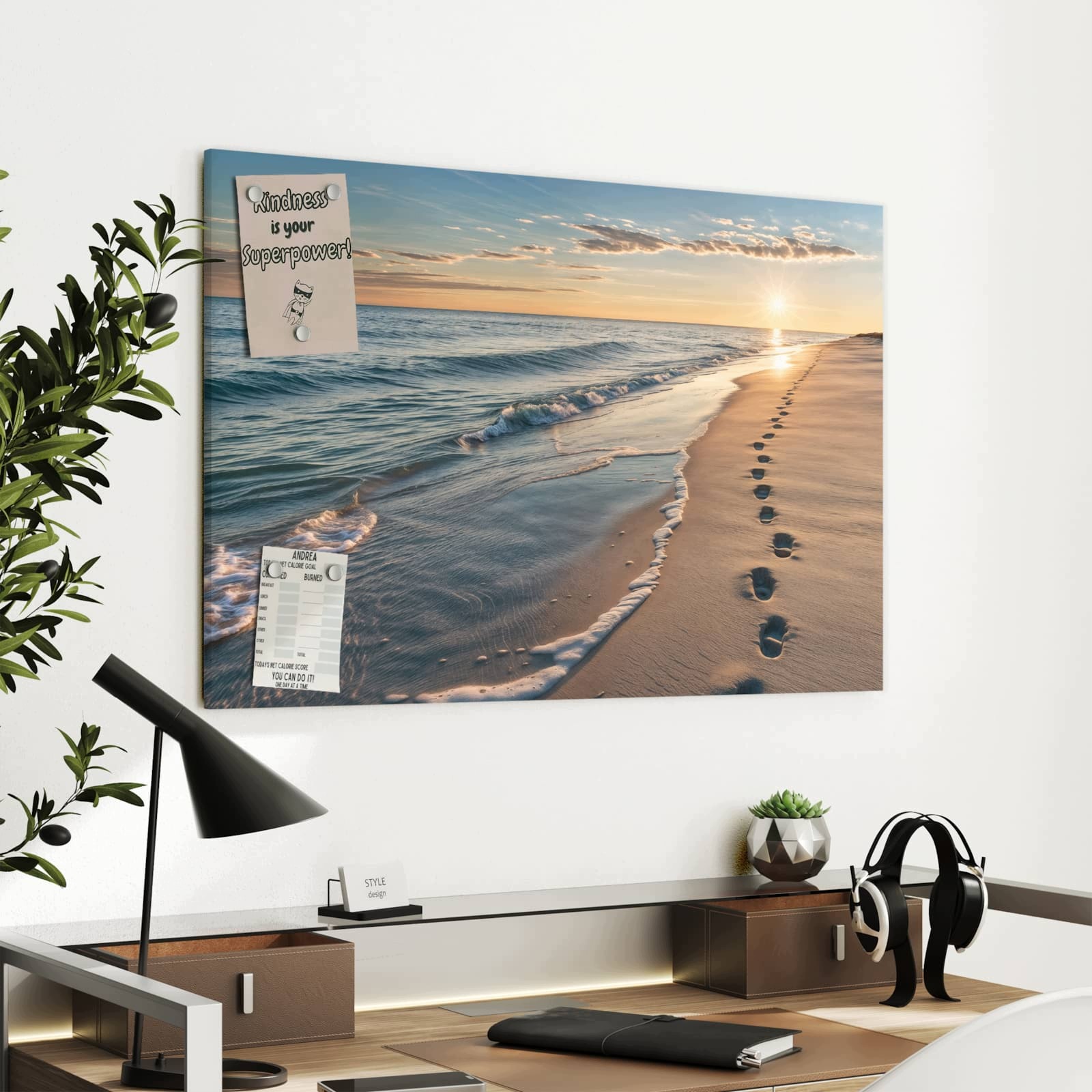 Magnetická tabule Šlady na pláže 90 × 60 cm