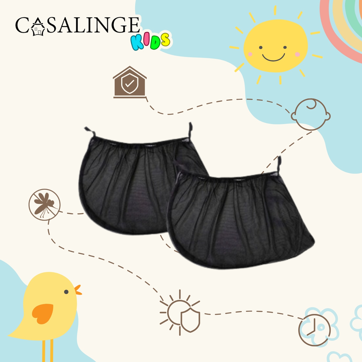 OSŁONA PRZECIWSŁONECZNA DO SAMOCHODU MOSKITIERA NA SZYBĘ I OKNO CASALINGE Producent Casalinge