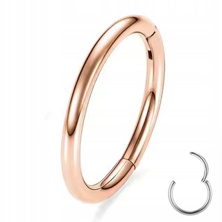 KOLCZYK KÓŁKO ROSE GOLD CLICKER NOS TYTAN 1,0/8