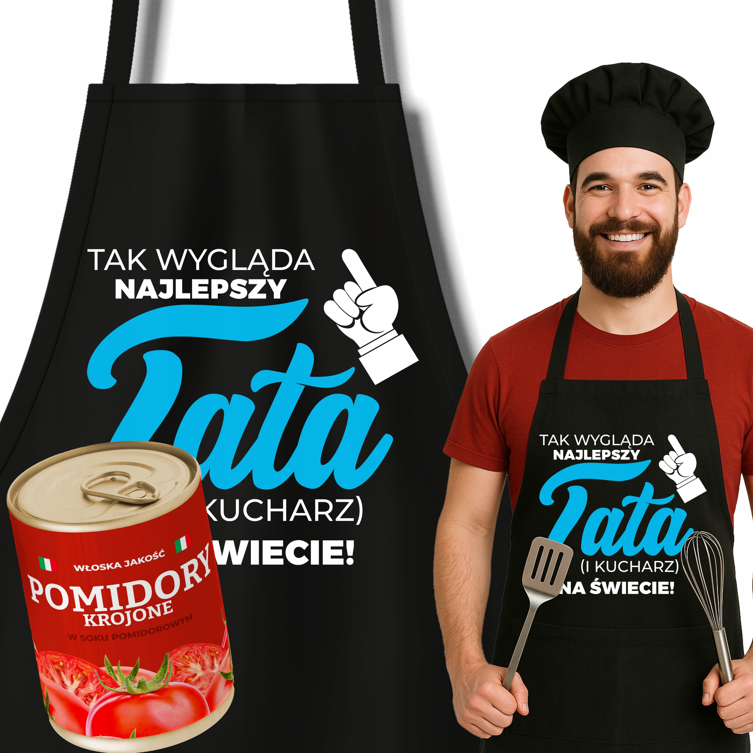Plechovka Rajčata Zástěra Černý Dárek Den Otců Táty Nejlepší Kuchař