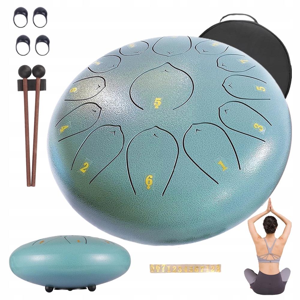 Jazykový Buben Bubny S Ocelovým Jazykem Meditace Jóga Bubny 12" 13 Not