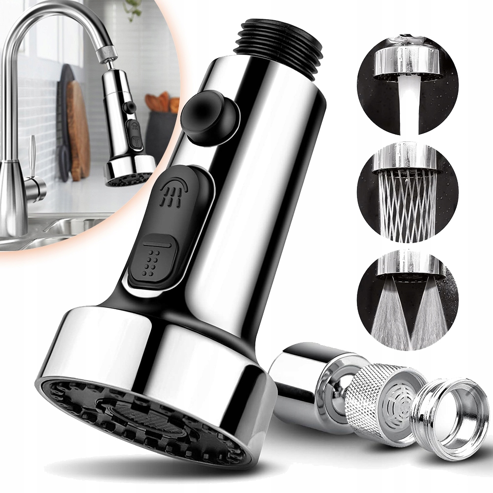 Nasadka do Kranu Kuchennego, Głowica Kranu Obrotowa, Wielofunkcyjny Kran